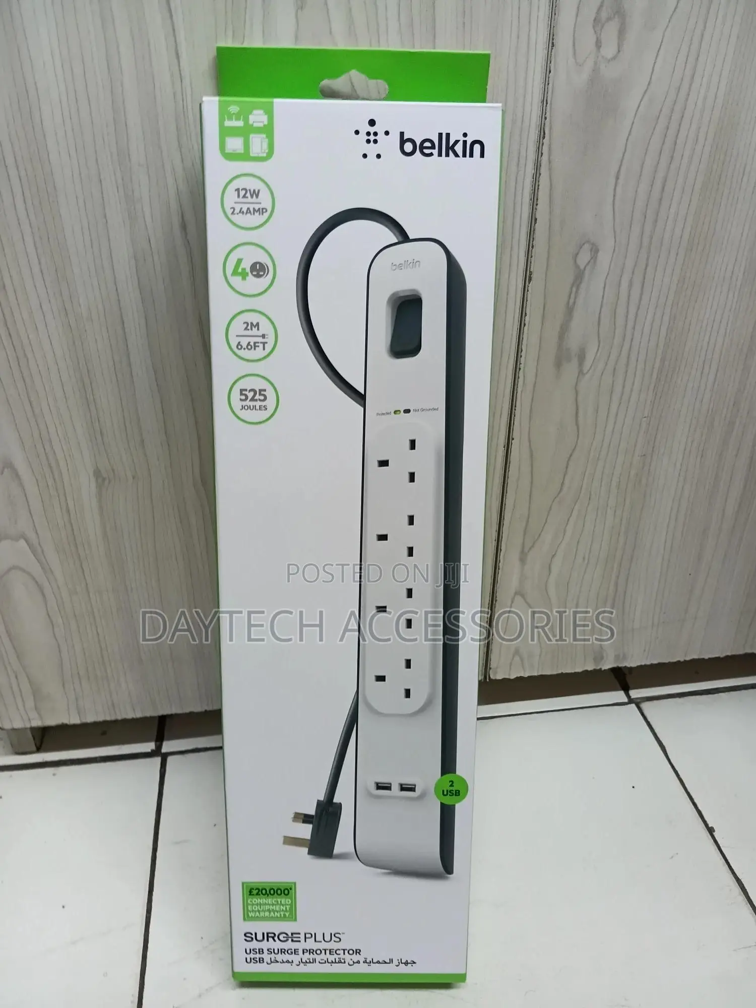 Belkin Surgeplus 4 Way Extension With Dual Usb Outputs