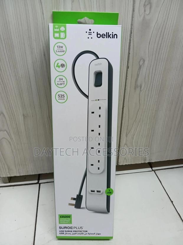 Belkin Surgeplus 4 Way Extension With Dual Usb Outputs