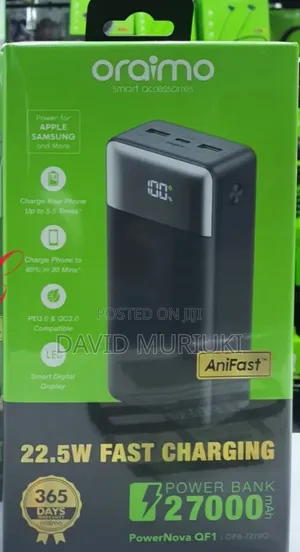 Oraimo Powernova Qf1 Opb-7270q *27000mah 22.5w* Power Bank