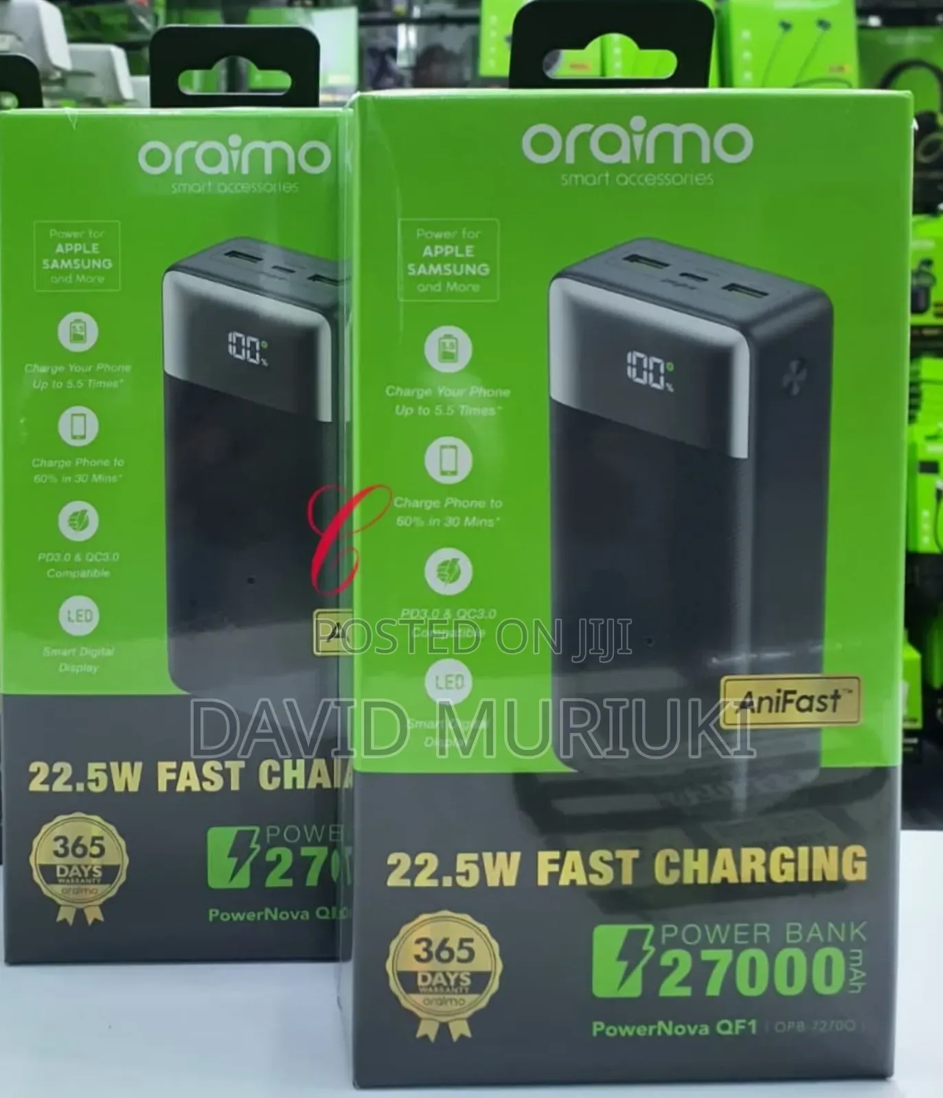 Oraimo Powernova Qf1 Opb-7270q *27000mah 22.5w* Power Bank