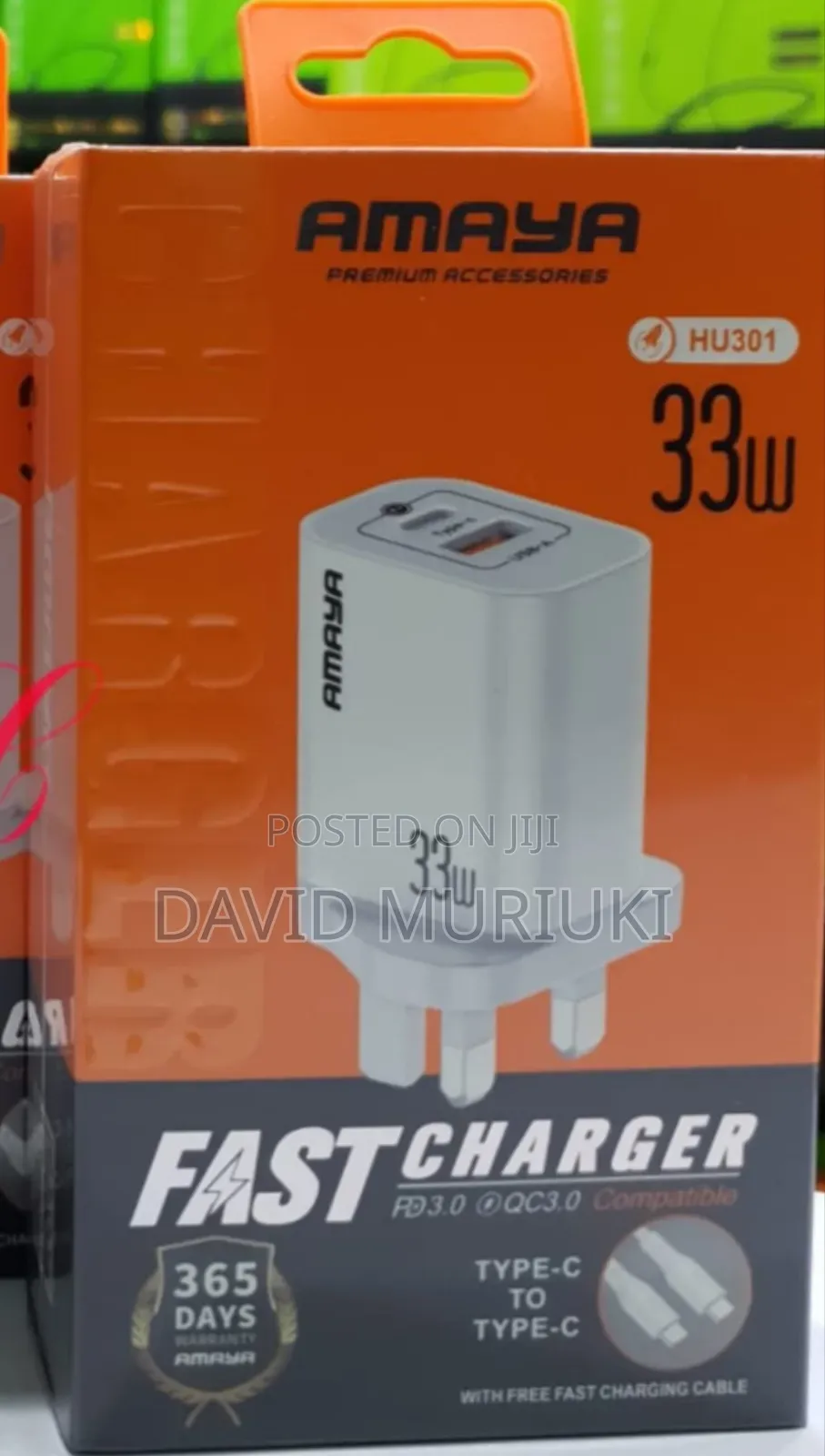 Amaya Hu301 *33w* Pd3.0 Qc3.0 Type C Fast Charger With Type C