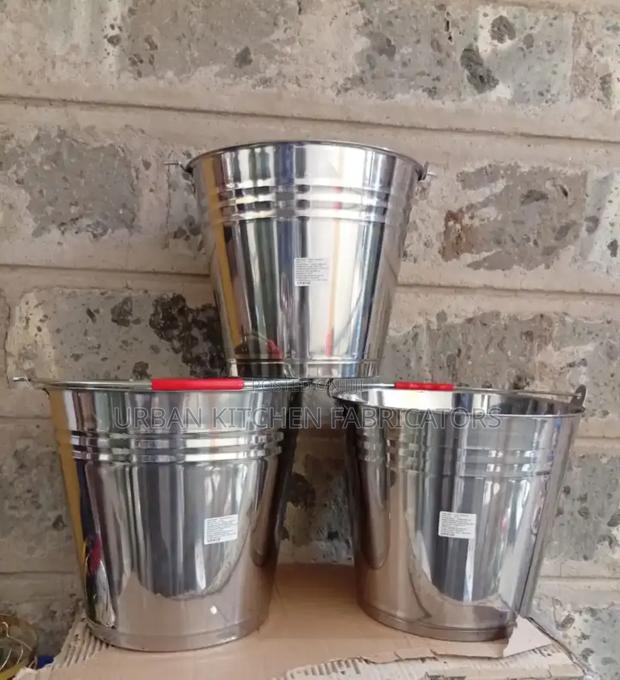 Stainless Steel Buckets 15 Litres.