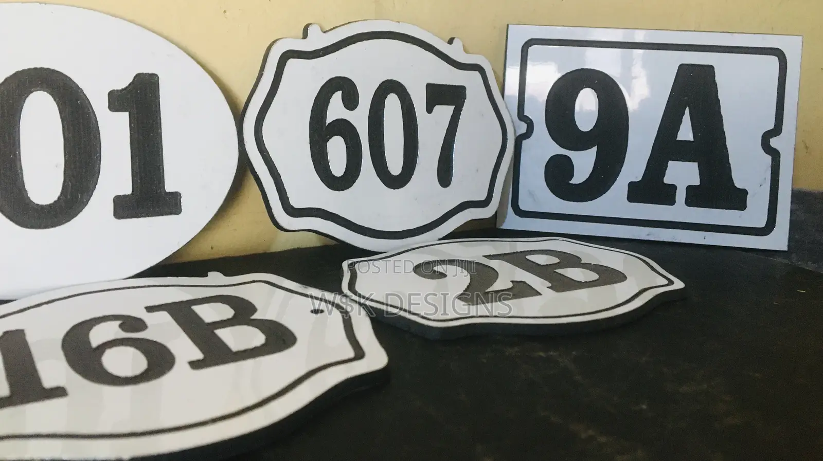 White Door Plates, Door Tags