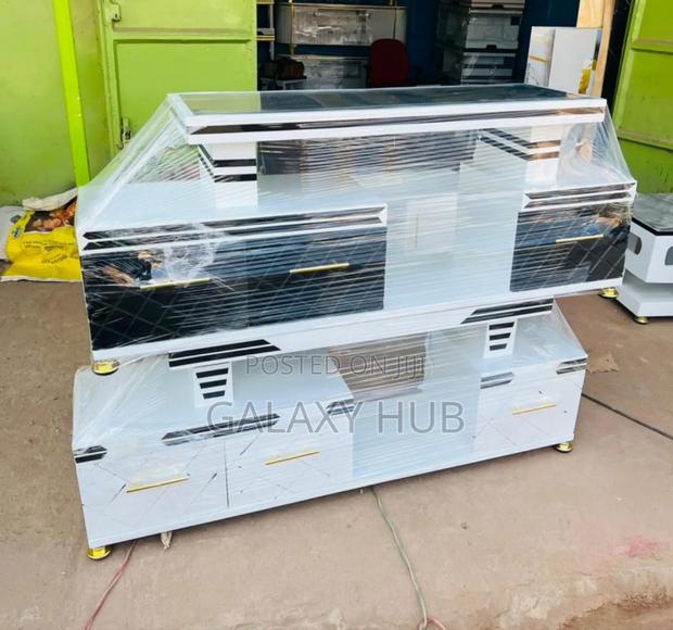 Executive Tv Stand With Marble Coating And Light