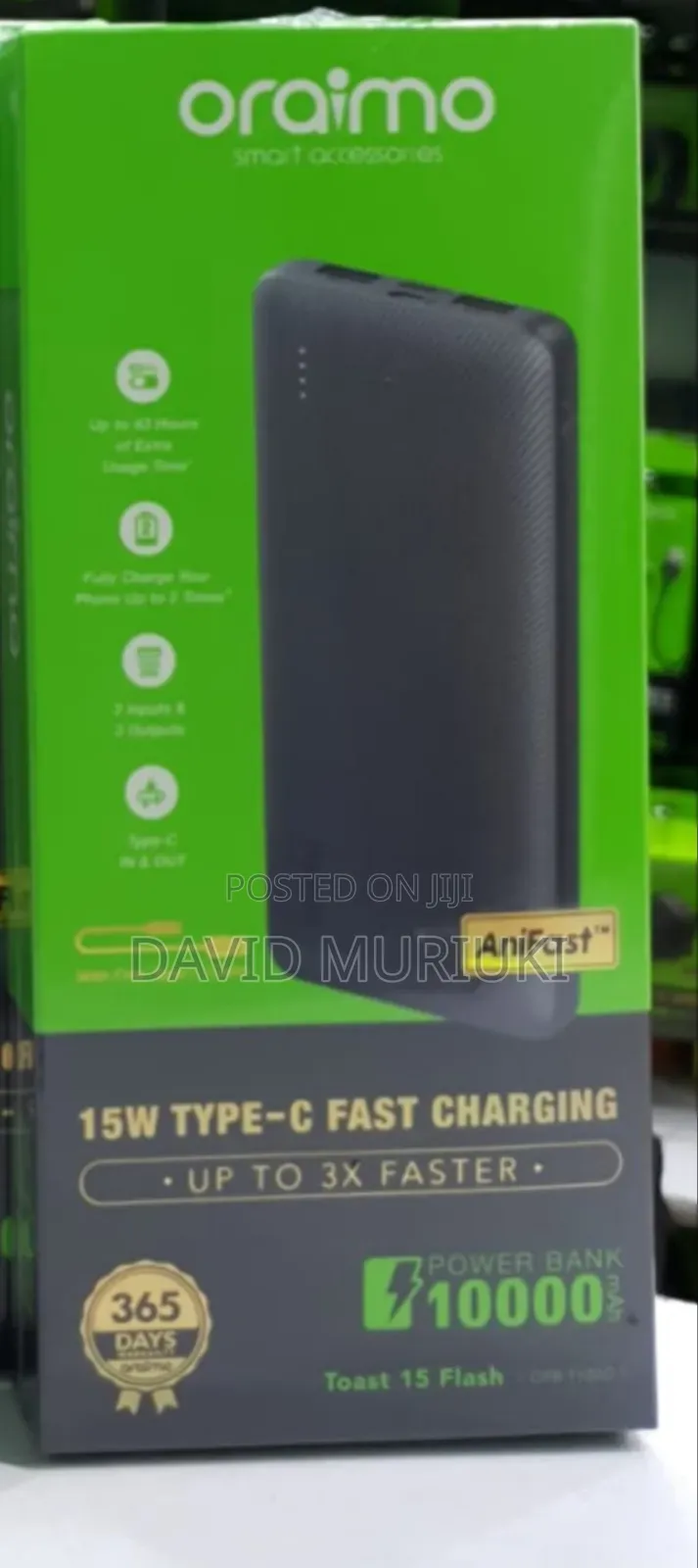 Oraimo Toast 15 Flash Opb-1100d 10,000mah Power Bank