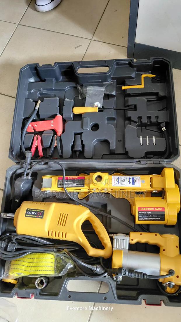 Electric Car Jack Impact Wrench Full Kit – Emergency Tool Set - thumbnail 2