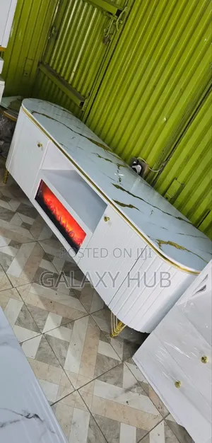 Modern Executive Tv Stand With  A Functional Fire Place