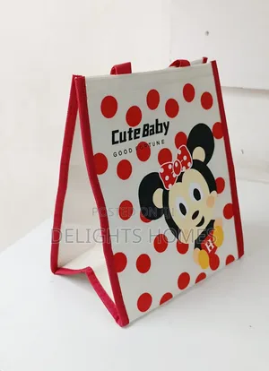 Disney Mickey Linen Insulated Lunch Bag_haw