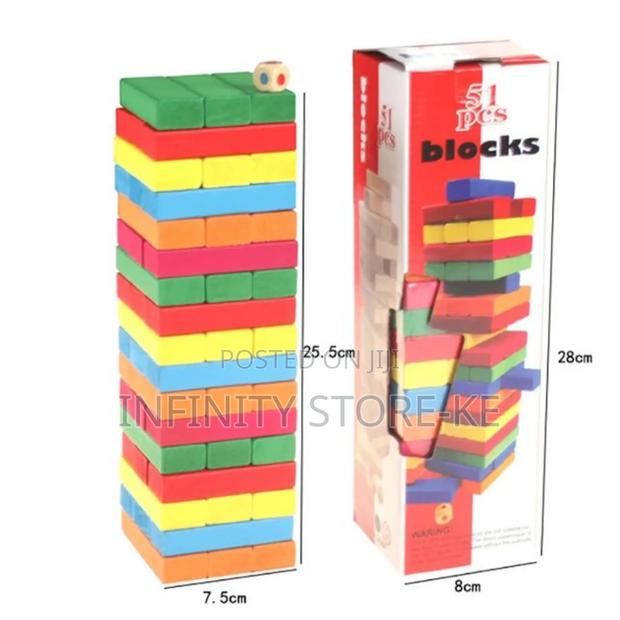 Coloured Jenga Blocks Board Game - main view
