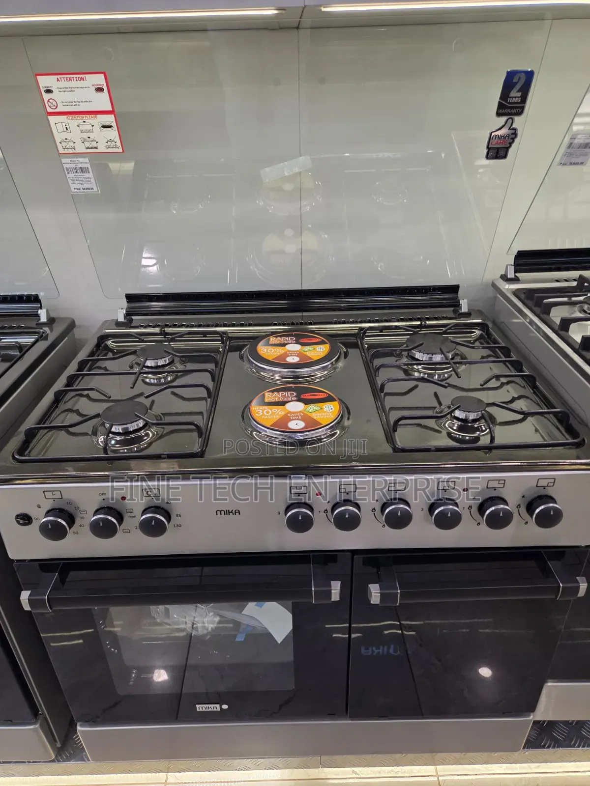 Mika Standing Cooker, 90cm X 60cm, 4 Gas Pool Jet Burners