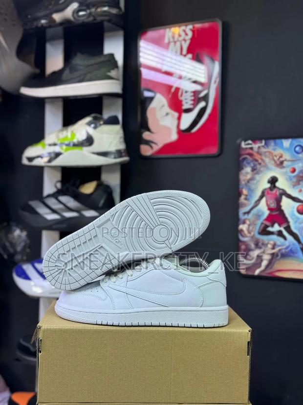 Plain White Jordan 1 Low X Cactus Jack - main view