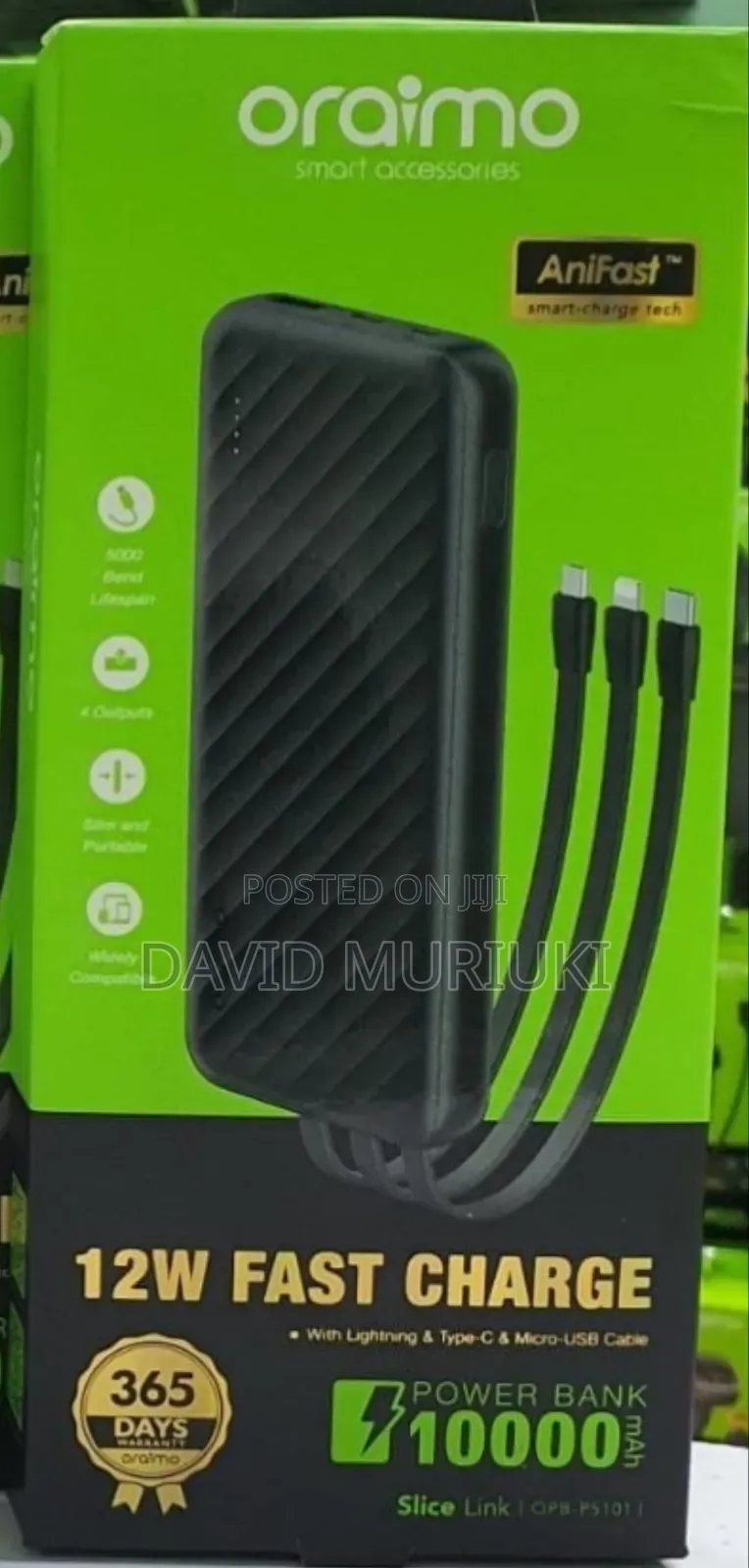 Oraimo Slice Link Opb-P5101 10,000mah Power Bank W