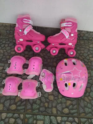 7 In 1 Adjustable Quad Skates With Guards And Helmets For Kids Safety