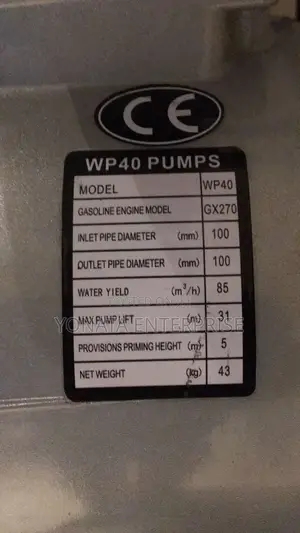 Honda Gx270 4" Water Pump (Wp40)