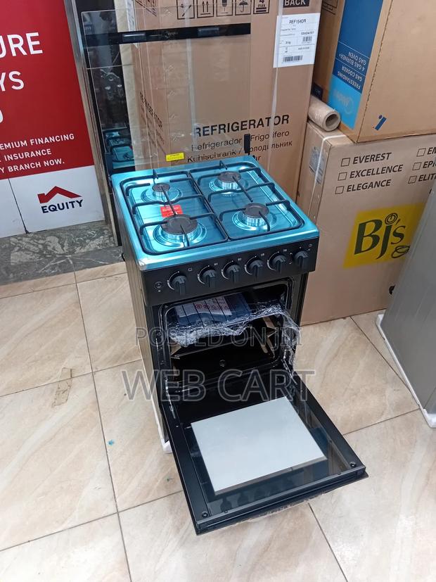 Midea 5055‐4g057‐B 4‐Burner Black Gas Cooker 50×55 Cm