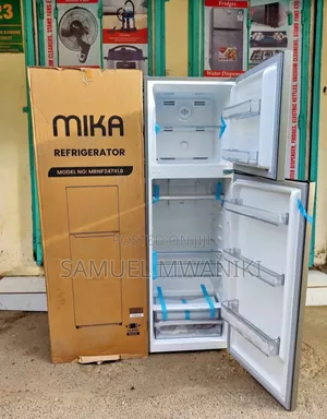 Mika Fridge 247l 2 Door Top Mount Freezer No Frost Inox Line Brush
