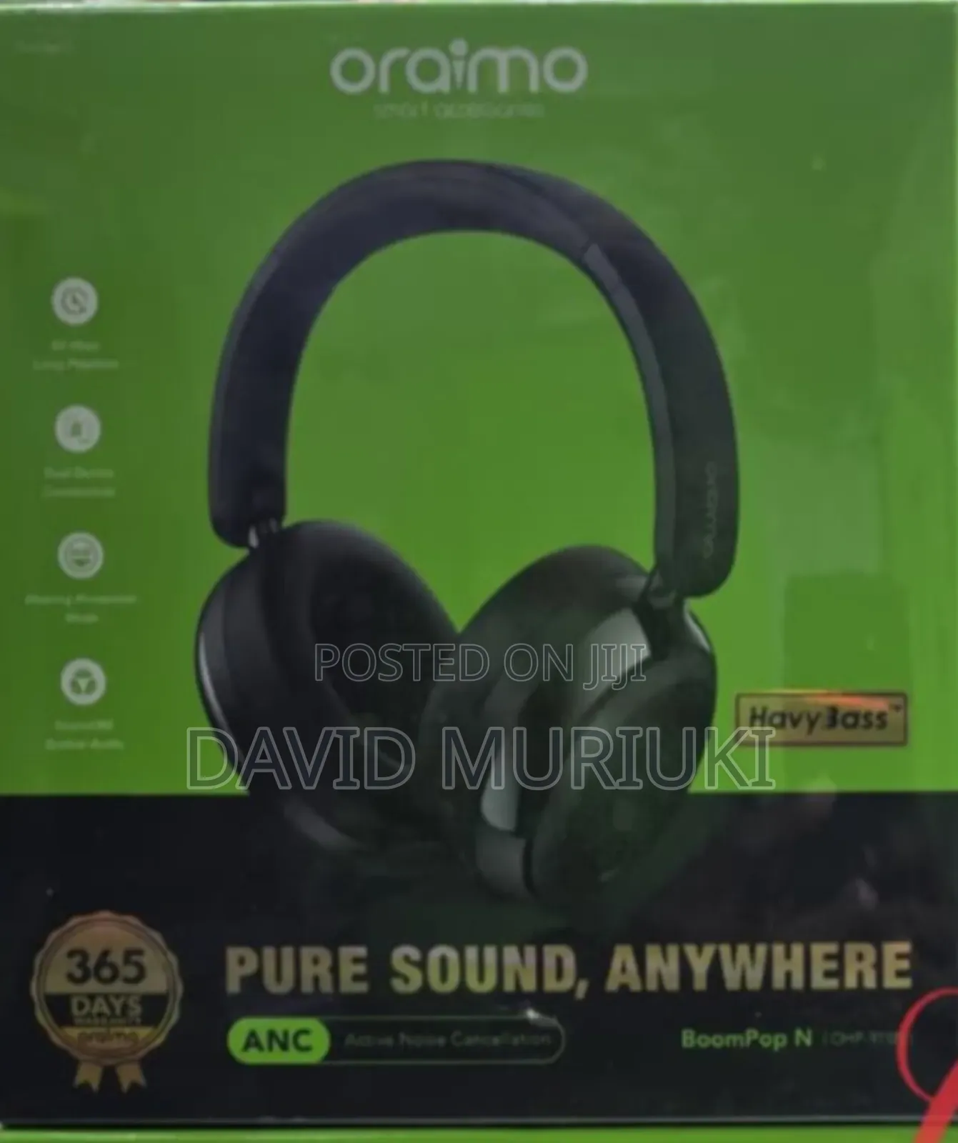 Oraimo Boompop N Ohp-915n *65hrs Playtime Active Noise Cancellation*
