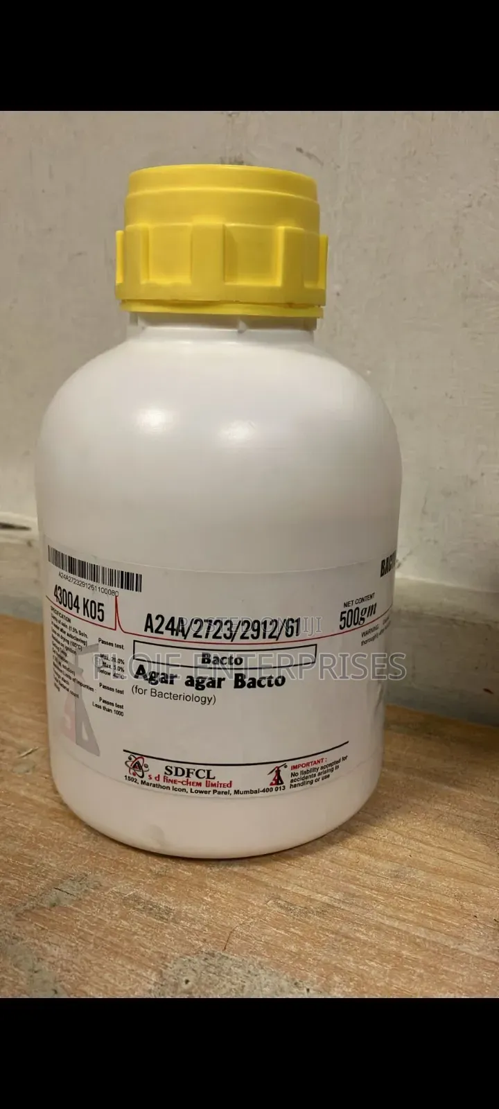 Agar Agar For Bacteriology 500g Sdfine