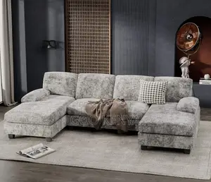 Home Sofa; L-Shaped Soft Cushion Fabric Sofa for Living Room