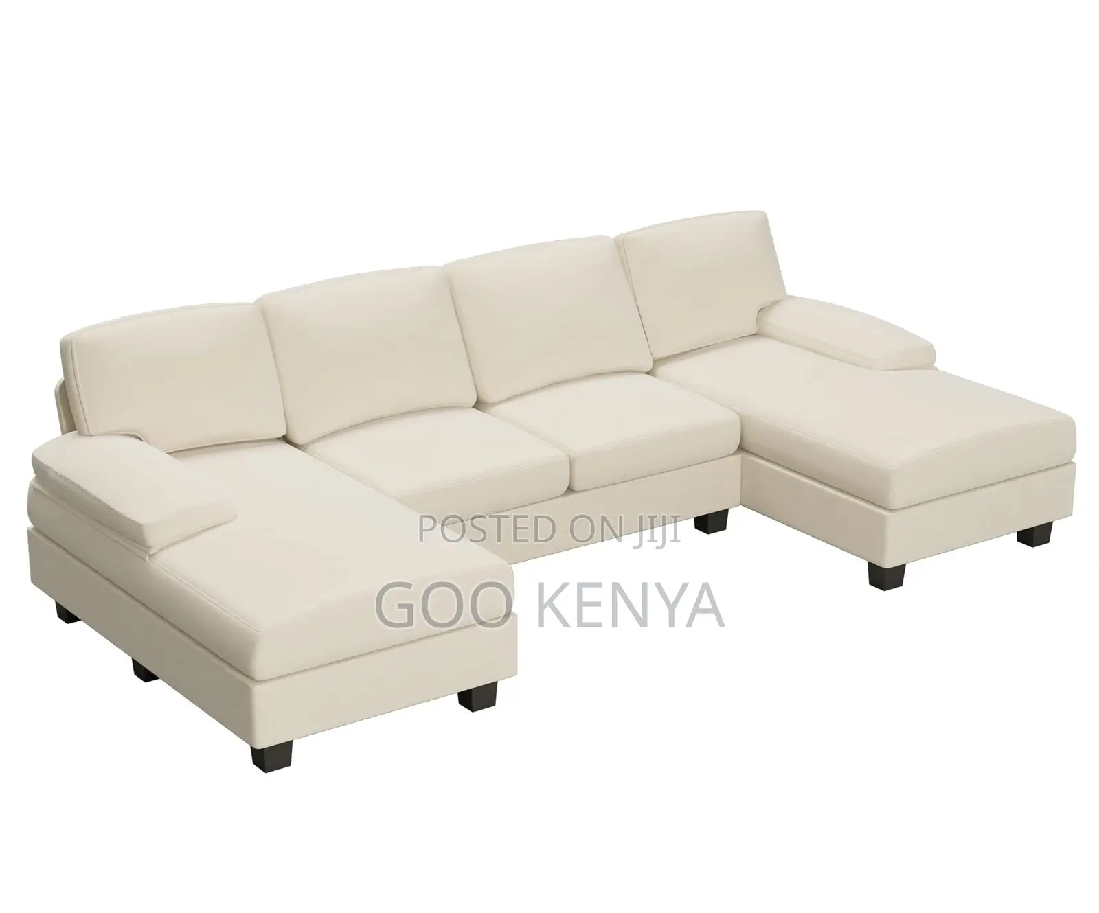 Home Sofa; L-Shaped Soft Cushion Fabric Sofa for Living Room