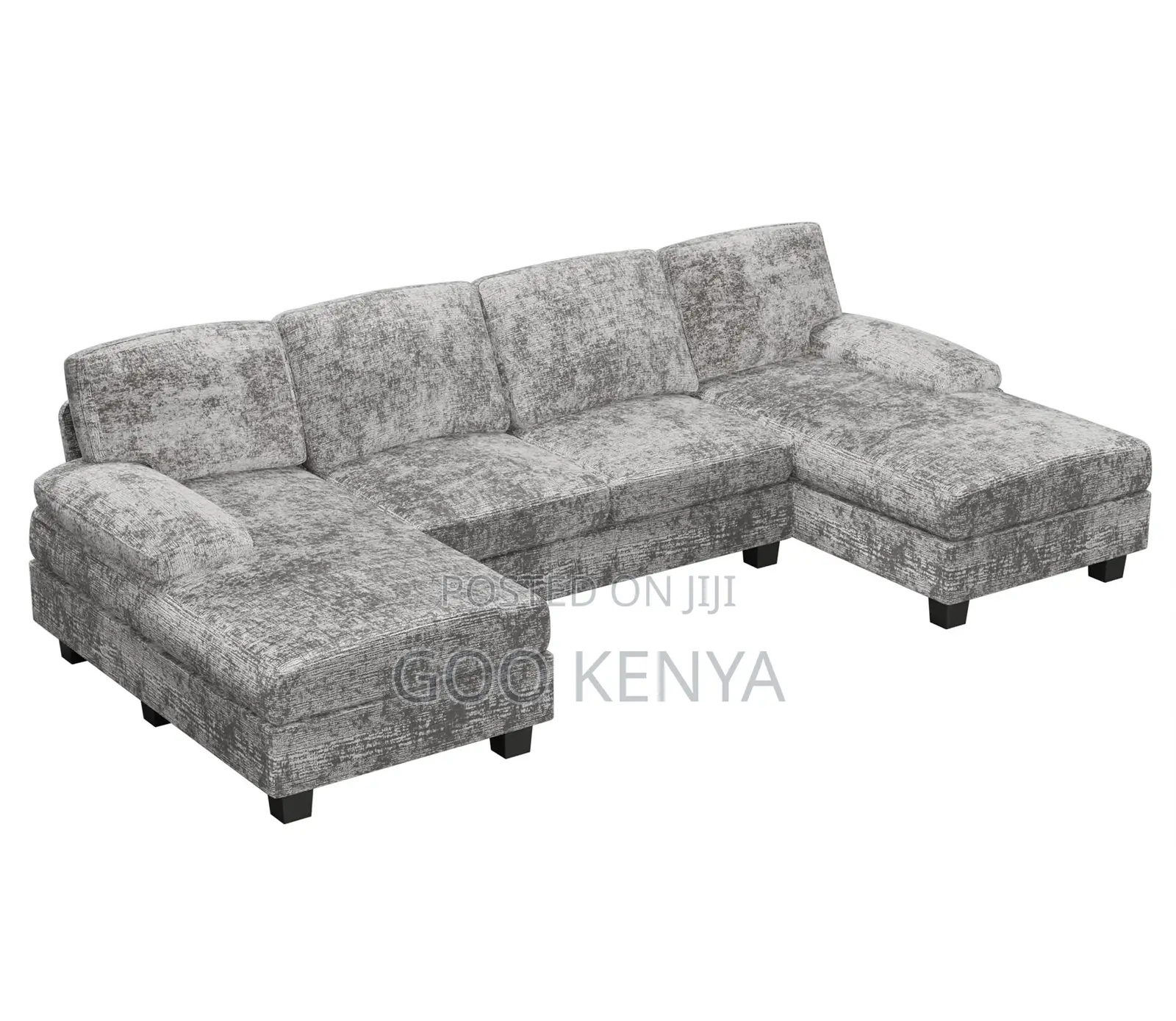 Home Sofa; L-Shaped Soft Cushion Fabric Sofa for Living Room
