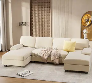 Home Sofa; L-Shaped Soft Cushion Fabric Sofa for Living Room