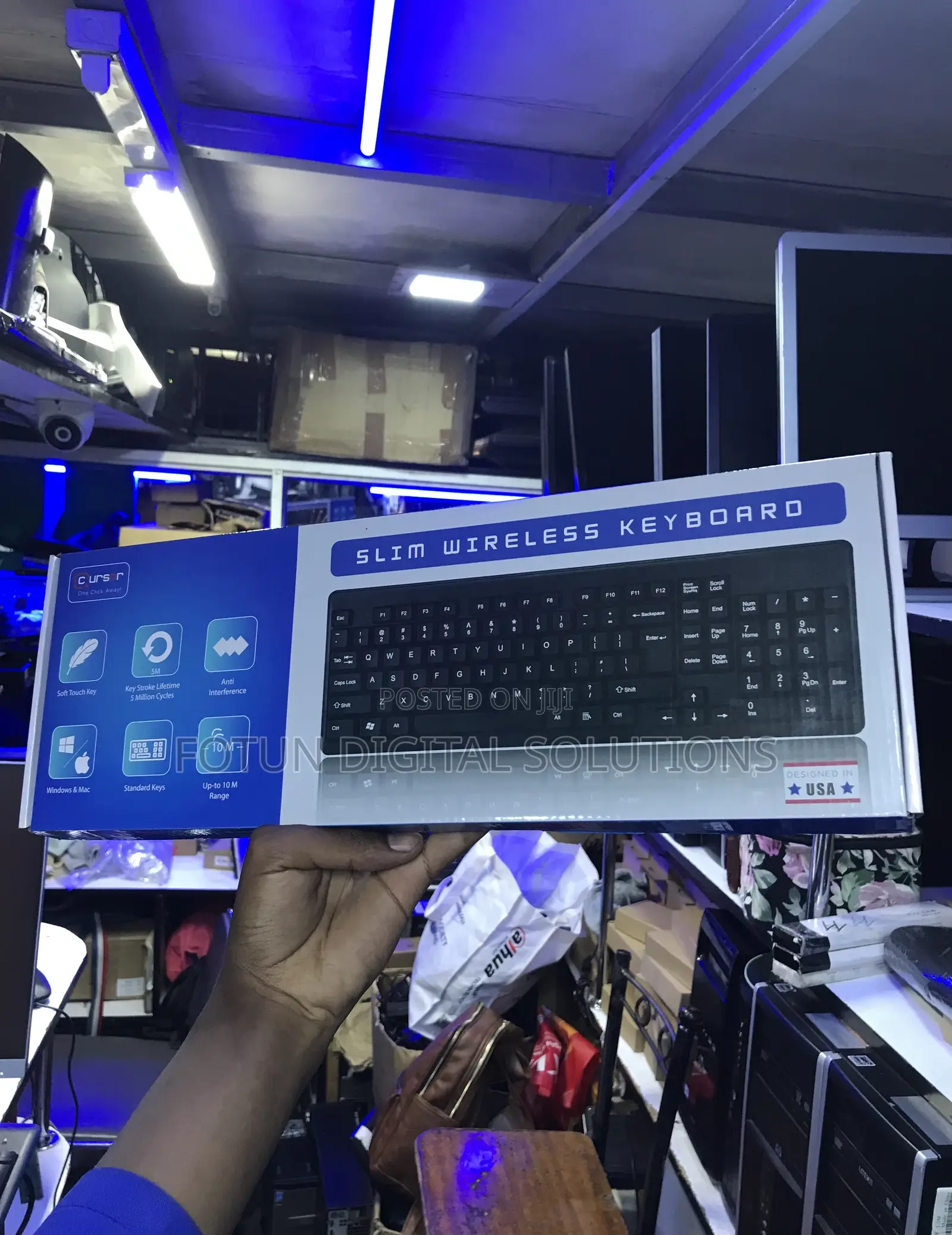 Slim Silent Wireless Keyboard - Quiet Ergonomic Typing