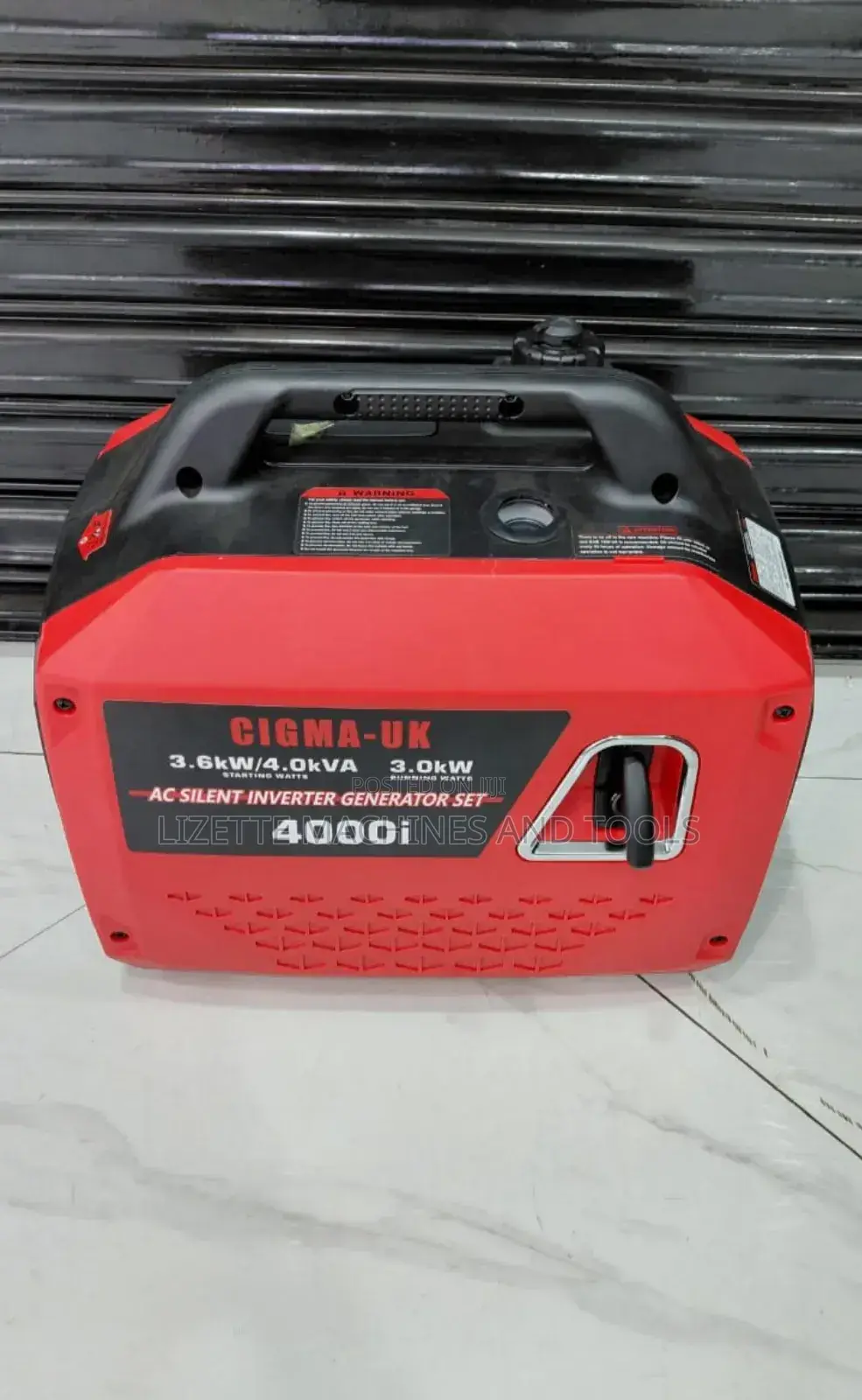 Cigma Uk 3.6kw/4kva 4000i Petrol Silent Inverter Generator (Keystart)
