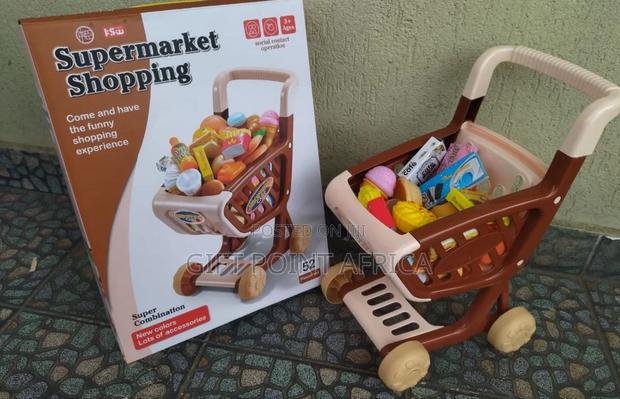 52 Pcs Supermarket Shopping Cart With Accessories For Kids