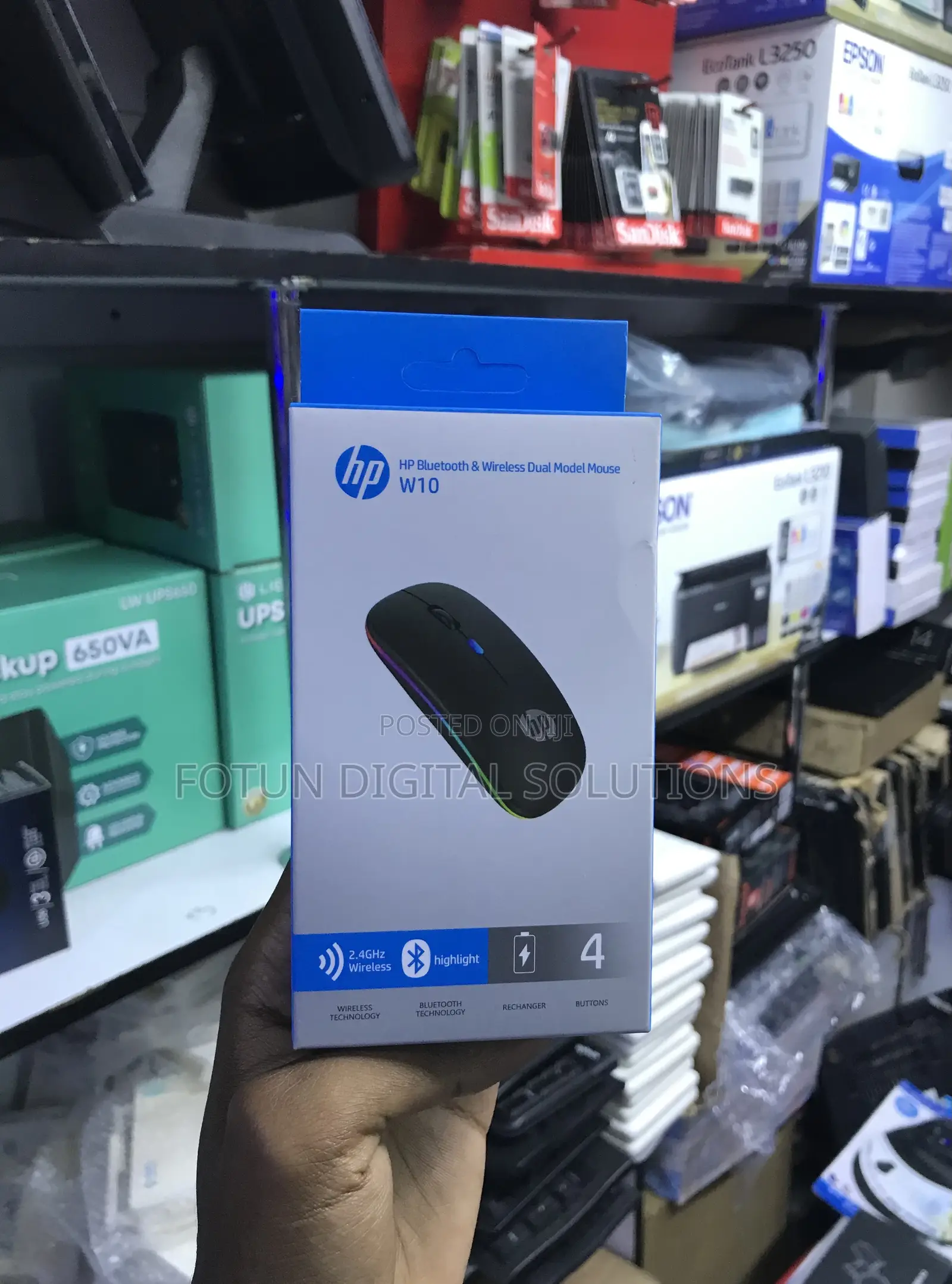 Hp W10 Rechargeable Wireless Mouse - Long-Lasting Office Mouse