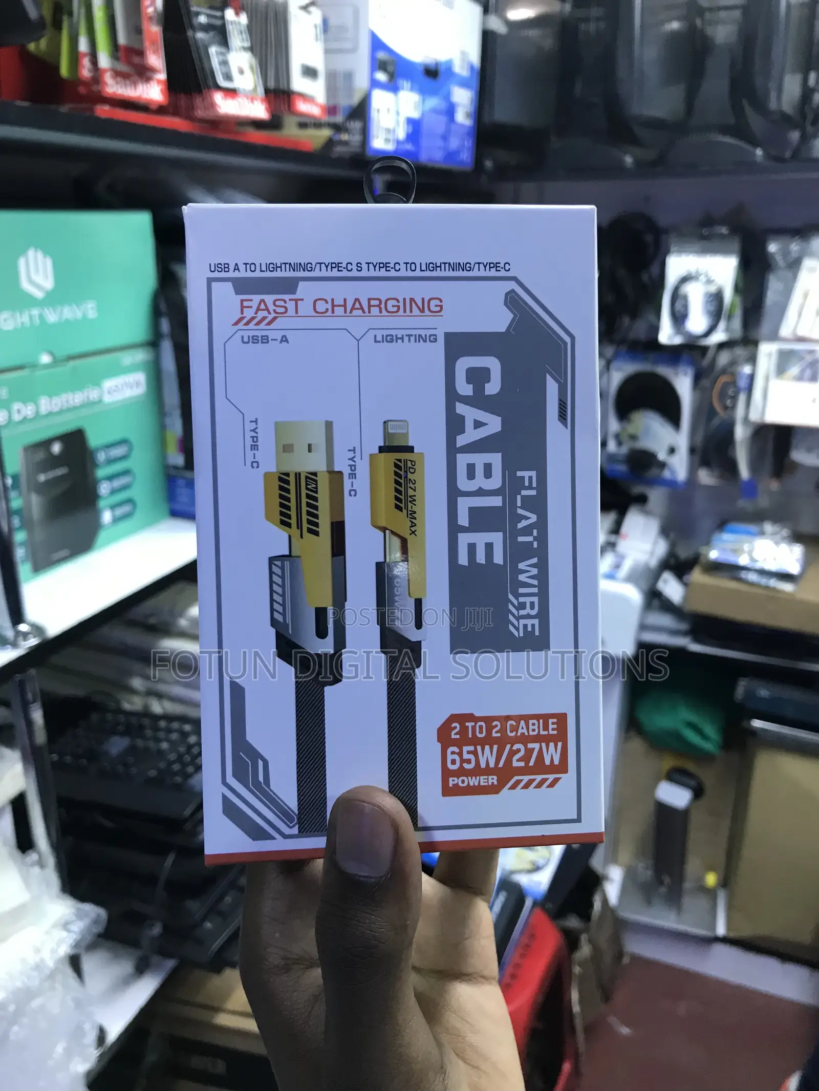 2-in-1 Fast Charging Cable - Usb a to Lightning Type C