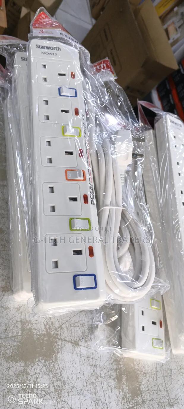 Star Worth 5-way Heavy Duty 3m Extension Cable With Individual Switch - main view