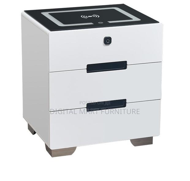 White Two-Tier Bedside Cabinet - thumbnail 2