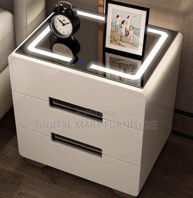 White Two-Tier Bedside Cabinet - thumbnail 4