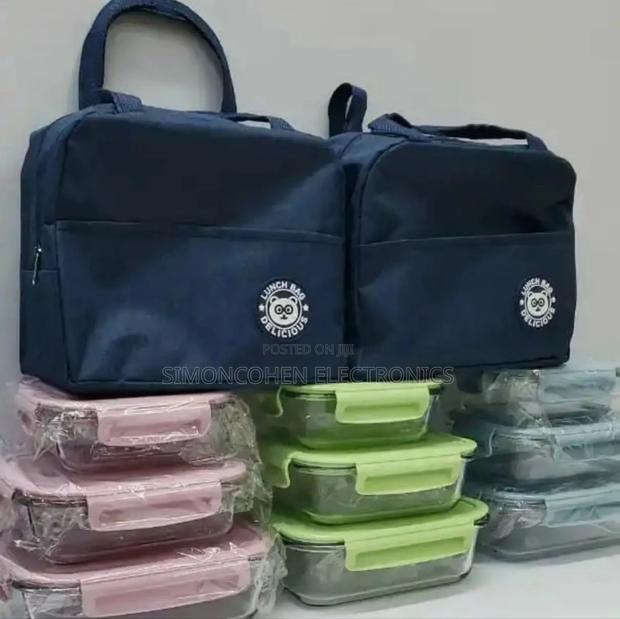 3pcs Glass Bowl Set With Free Lunchbag