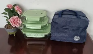 3pcs Glass Bowl Set With Free Lunchbag