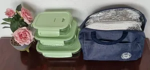 3pcs Glass Bowl Set With Free Lunchbag