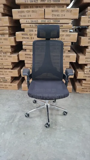 Ergonomic Mesh Office Chair With Headrest – Black