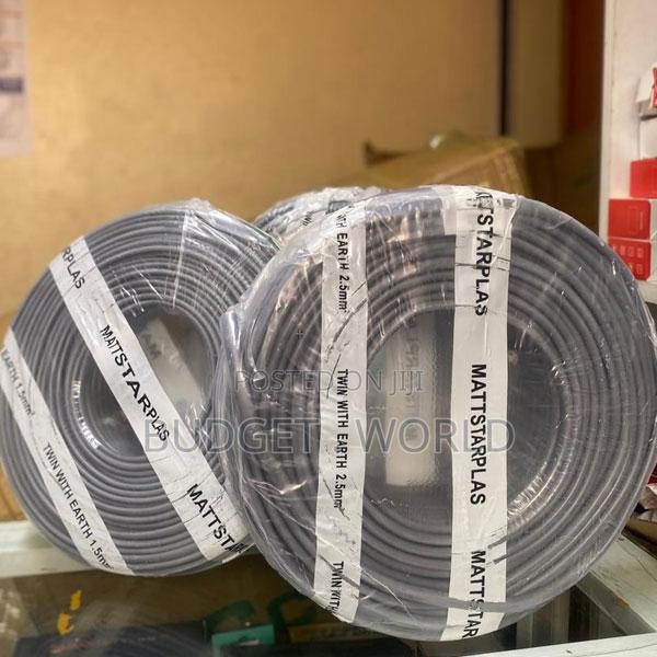 Twin and Earth PVC 2.5mm Wire Cable Grey Electrical Cable