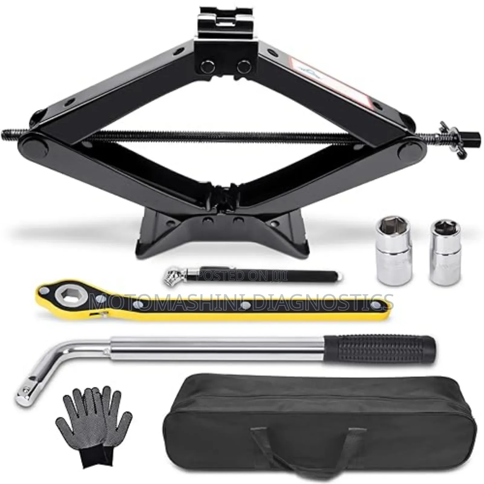 3 Ton Vehicle Scissor Jack Kit With Ratchet and Wheel Spanner Set