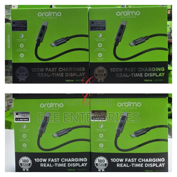 Oraimo Digiline 100w Type C to Type C* Cables With Real Time Display - main view