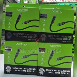 Oraimo Digiline 100w Type C to Type C* Cables With Real Time Display