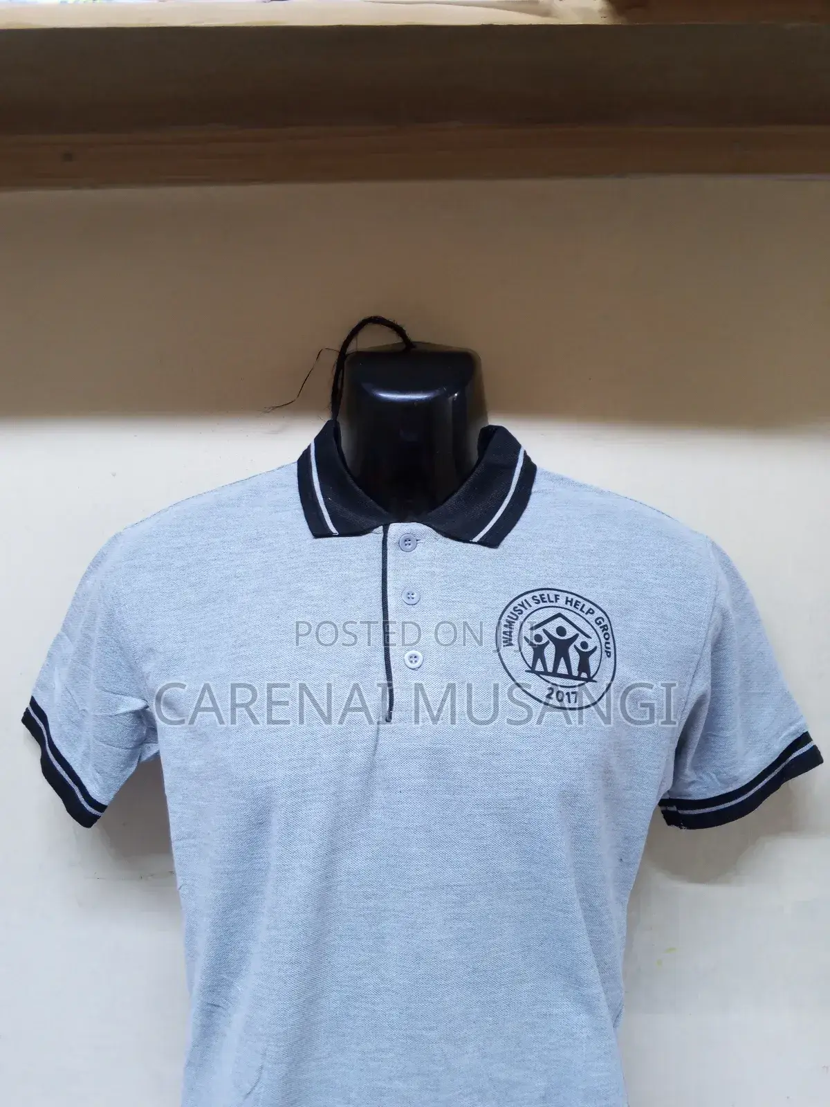 Classic Gray - Black Polo T-Shirts