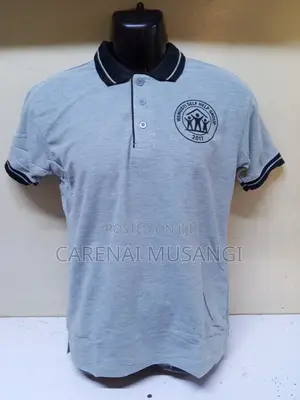 Classic Gray - Black Polo T-Shirts