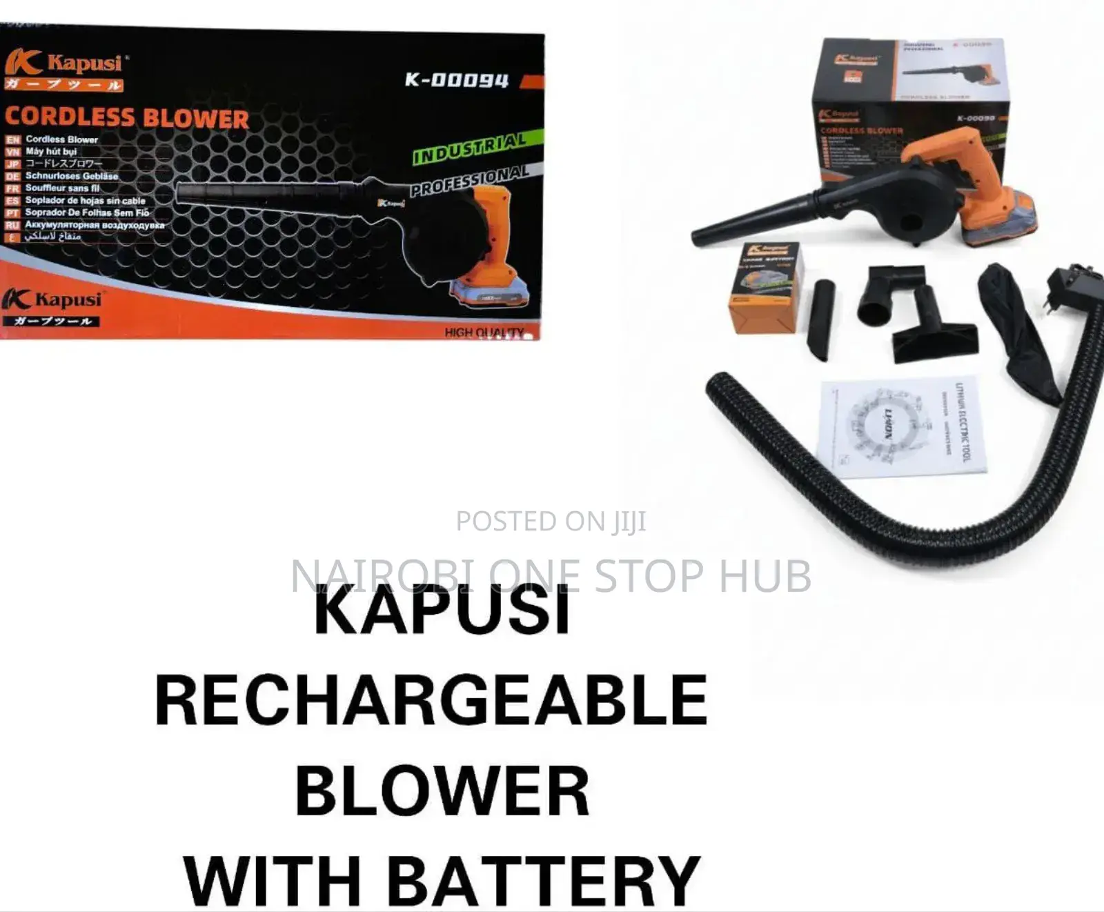 Kapusi K-00094 Industrial Professional Cordless Blower Kit.