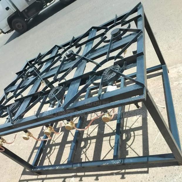 Mild Steel 6 Burner Gas Cooker Both Low Pressure High Pressure