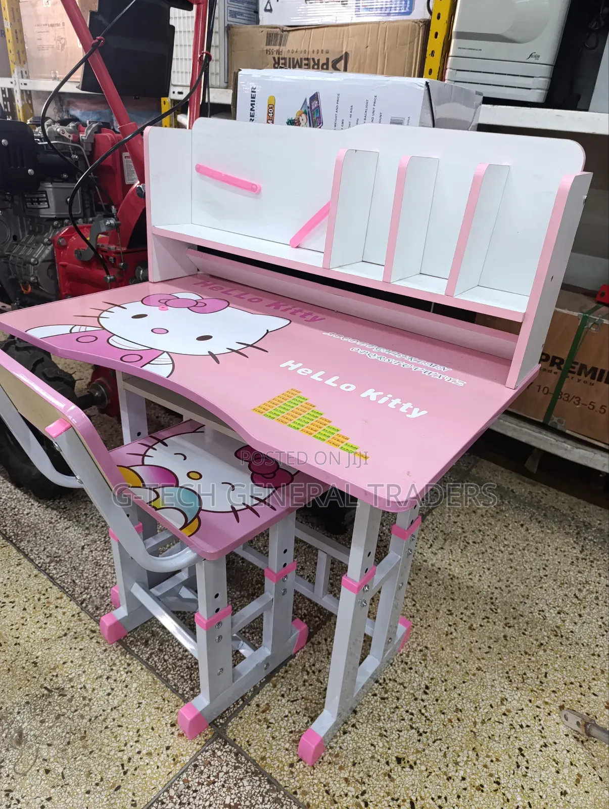 Cartoon Themed Adjustable Kids Table With Chair(Multicolored)