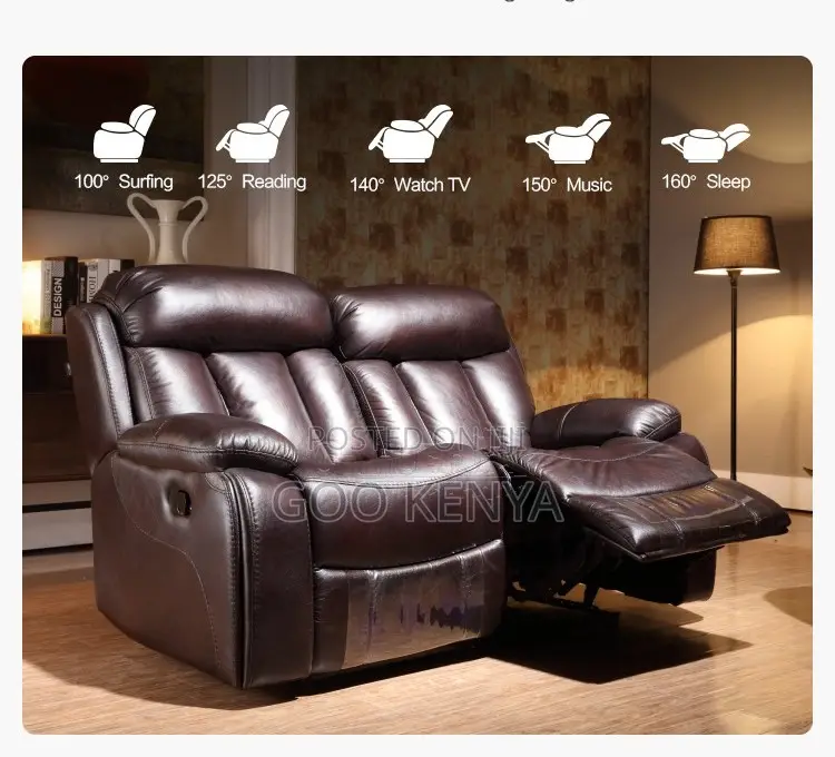 Home Sofa; Brown Recliner Cinema Sofa for Couples – Modern Design