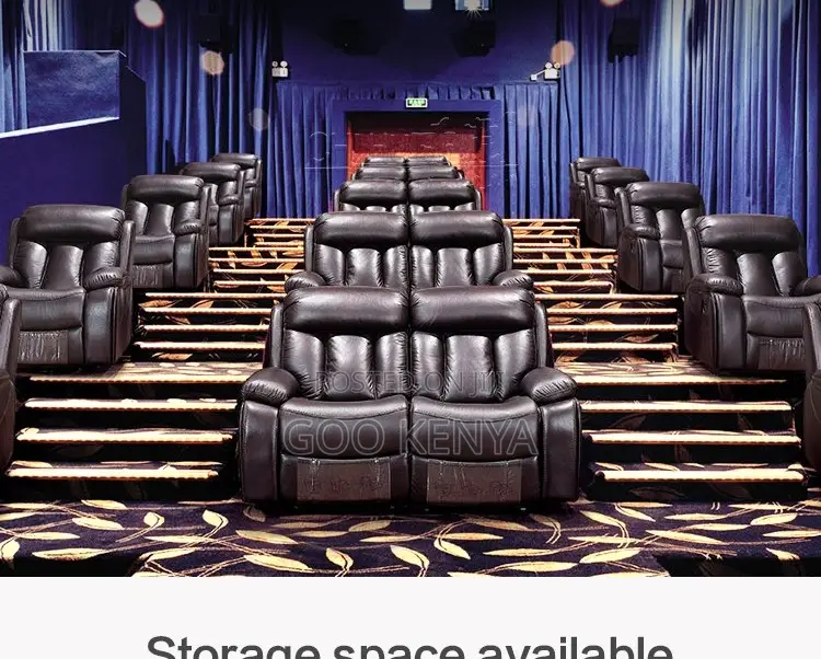 Home Sofa; Brown Recliner Cinema Sofa for Couples – Modern Design