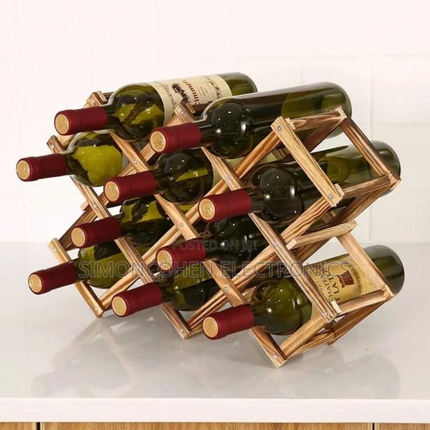 Foldable 10 Slot Wooden Wine Bottle Rack
